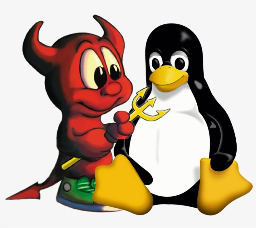 Beastie (FreeBSD) and Tux (Linux)